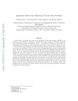 Quantum Meets the Minimum Circuit Size Problem