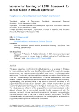 Incremental learning of LSTM framework for sensor fusion in attitude
  estimation