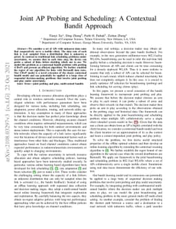 Joint AP Probing and Scheduling: A Contextual Bandit Approach