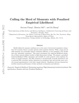 Culling the herd of moments with penalized empirical likelihood