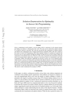 Solution Enumeration by Optimality in Answer Set Programming