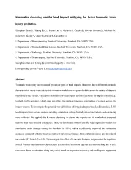 Kinematics clustering enables head impact subtyping for better traumatic
  brain injury prediction