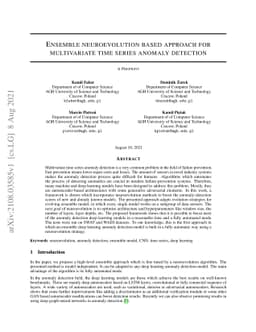 Ensemble neuroevolution based approach for multivariate time series
  anomaly detection