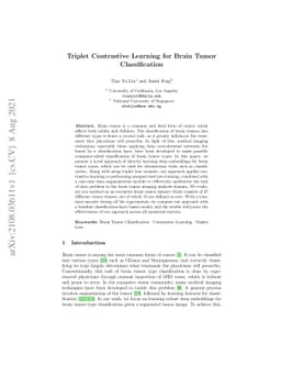 Triplet Contrastive Learning for Brain Tumor Classification