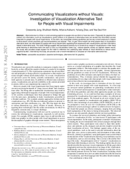 Communicating Visualizations without Visuals: Investigation of
  Visualization Alternative Text for People with Visual Impairments