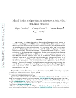 Model choice and parameter inference in controlled branching processes