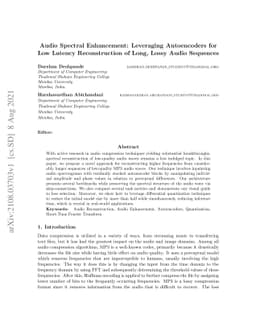 Audio Spectral Enhancement: Leveraging Autoencoders for Low Latency
  Reconstruction of Long, Lossy Audio Sequences