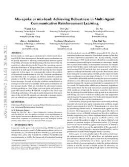 Mis-spoke or mis-lead: Achieving Robustness in Multi-Agent Communicative
  Reinforcement Learning