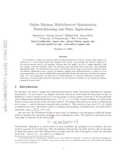 Online Minimax Multiobjective Optimization: Multicalibeating and Other
  Applications