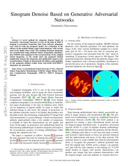 Sinogram Denoise Based on Generative Adversarial Networks