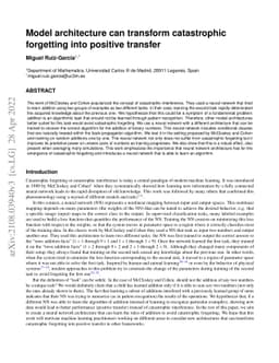 Model architecture can transform catastrophic forgetting into positive
  transfer