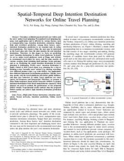 Spatial-Temporal Deep Intention Destination Networks for Online Travel
  Planning
