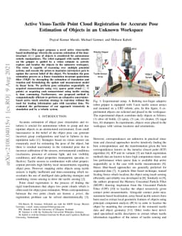Active Visuo-Tactile Point Cloud Registration for Accurate Pose
  Estimation of Objects in an Unknown Workspace