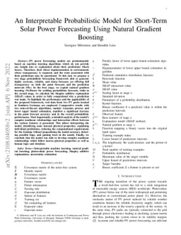 An Interpretable Probabilistic Model for Short-Term Solar Power
  Forecasting Using Natural Gradient Boosting