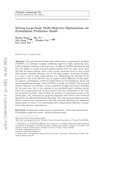 Solving Large-Scale Multi-Objective Optimization via Probabilistic
  Prediction Model