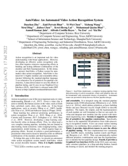 AutoVideo: An Automated Video Action Recognition System