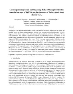 Class dependency based learning using Bi-LSTM coupled with the transfer
  learning of VGG16 for the diagnosis of Tuberculosis from chest x-rays