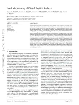 Local Morphometry of Closed, Implicit Surfaces