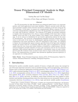 Tensor Principal Component Analysis in High Dimensional CP Models