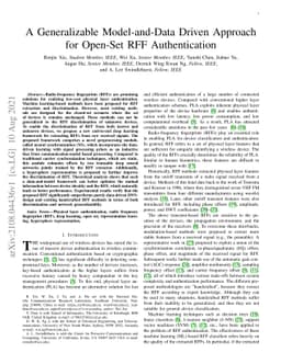 A Generalizable Model-and-Data Driven Approach for Open-Set RFF
  Authentication