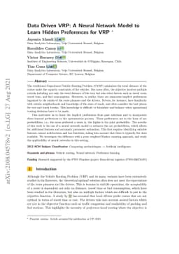 Data Driven VRP: A Neural Network Model to Learn Hidden Preferences for
  VRP