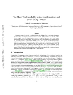 Too Many, Too Improbable: testing joint hypotheses and closed testing
  shortcuts