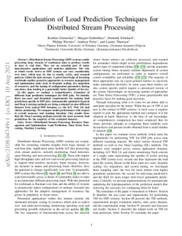 Evaluation of Load Prediction Techniques for Distributed Stream
  Processing