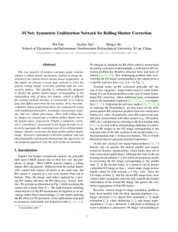SUNet: Symmetric Undistortion Network for Rolling Shutter Correction