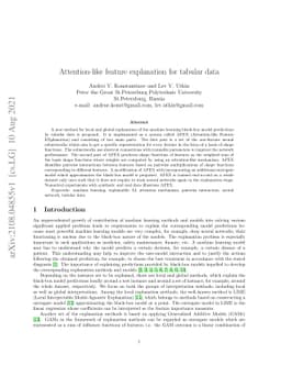 Attention-like feature explanation for tabular data