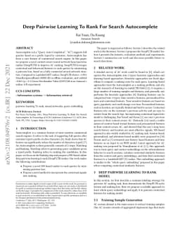 Deep Pairwise Learning To Rank For Search Autocomplete