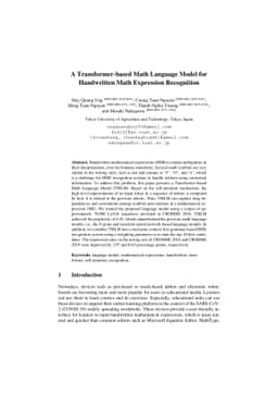 A Transformer-based Math Language Model for Handwritten Math Expression
  Recognition