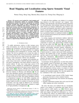 Road Mapping and Localization using Sparse Semantic Visual Features
