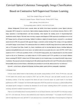 Cervical Optical Coherence Tomography Image Classification Based on
  Contrastive Self-Supervised Texture Learning