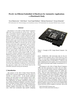 ProAI: An Efficient Embedded AI Hardware for Automotive Applications --
  a Benchmark Study