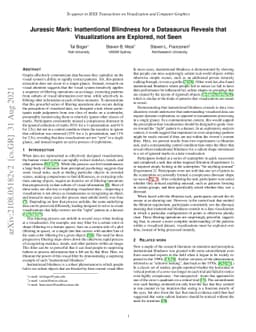 Jurassic Mark: Inattentional Blindness for a Datasaurus Reveals that
  Visualizations are Explored, not Seen