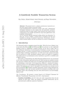 A Limitlessly Scalable Transaction System