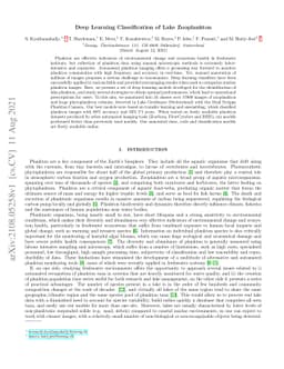 Deep Learning Classification of Lake Zooplankton