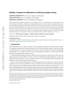 DeliData: A dataset for deliberation in multi-party problem solving