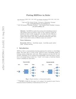 Putting RDF2vec in Order