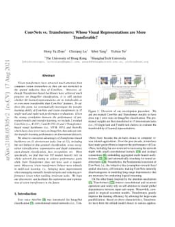 ConvNets vs. Transformers: Whose Visual Representations are More
  Transferable?