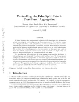 Controlling the False Split Rate in Tree-Based Aggregation