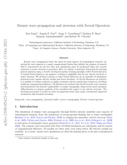 Seismic wave propagation and inversion with Neural Operators