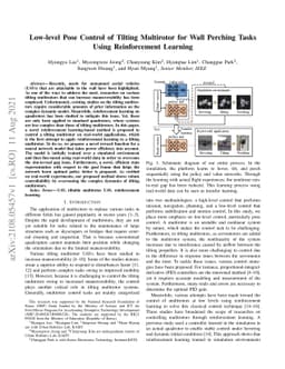 Low-level Pose Control of Tilting Multirotor for Wall Perching Tasks
  Using Reinforcement Learning