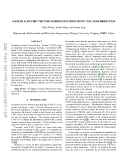 Masked Acoustic Unit for Mispronunciation Detection and Correction
