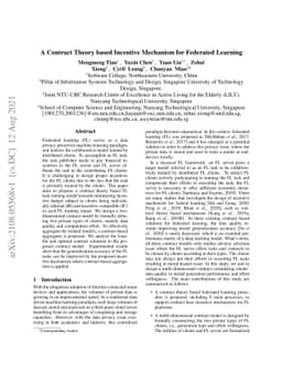 A Contract Theory based Incentive Mechanism for Federated Learning