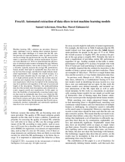 FreaAI: Automated extraction of data slices to test machine learning
  models