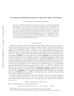 On minimal representations of shallow ReLU networks