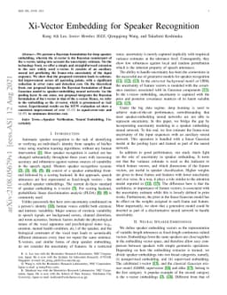 Xi-Vector Embedding for Speaker Recognition
