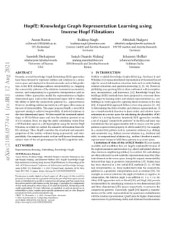 HopfE: Knowledge Graph Representation Learning using Inverse Hopf
  Fibrations