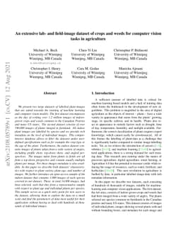 Presenting an extensive lab- and field-image dataset of crops and weeds
  for computer vision tasks in agriculture